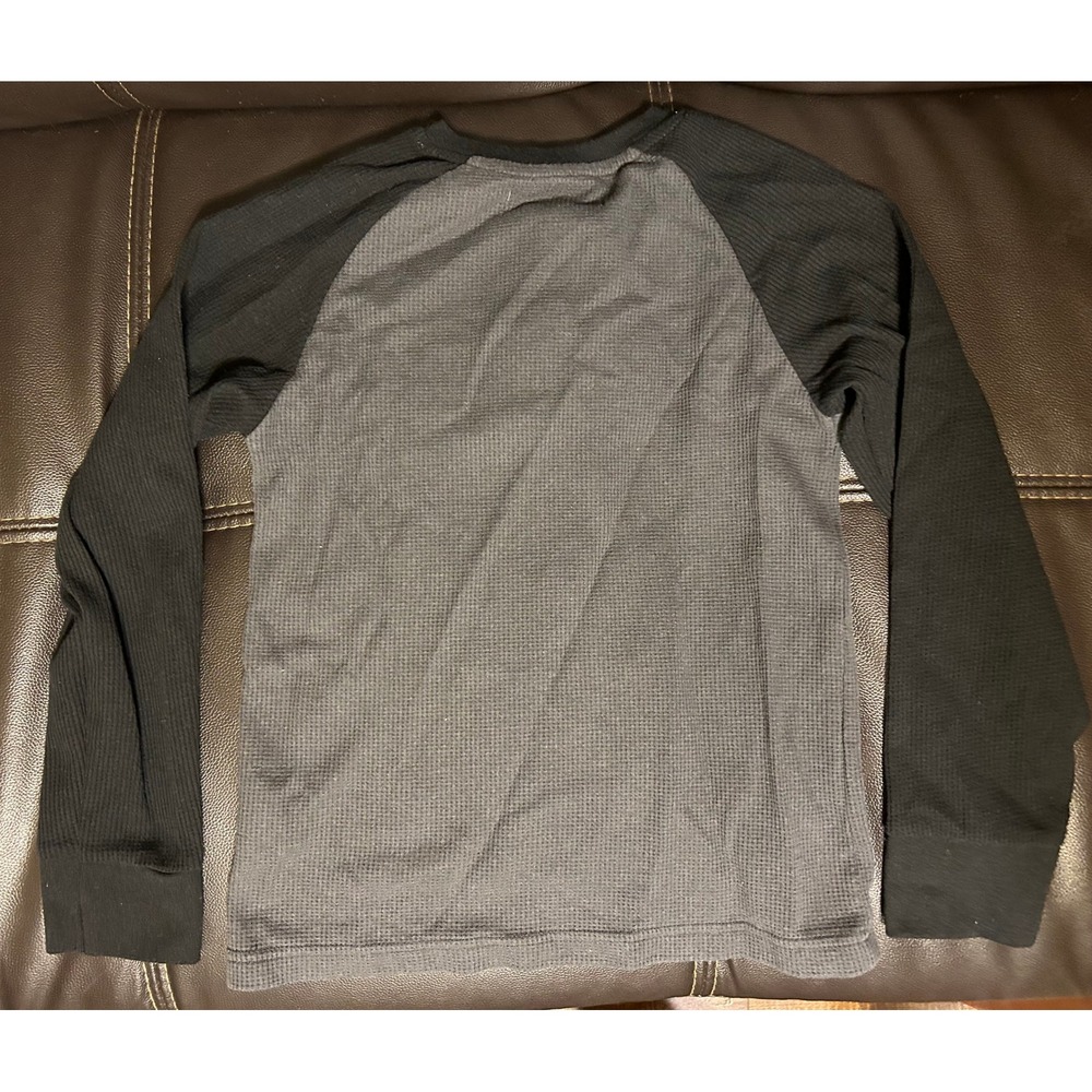 Copper Denim Black/Gray Thermal Long Sleeve Henley Shirt. Kids Size Small (8) - Picture 4 of 8
